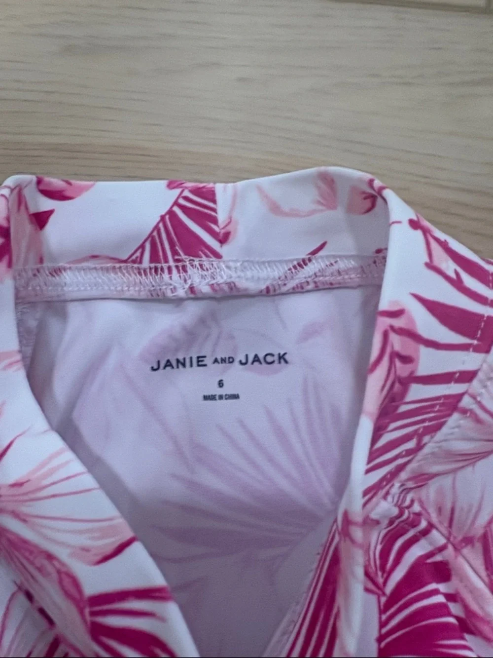 Girls Janie and Jack Pink Floral Long-Sleeve Rashguard Set
